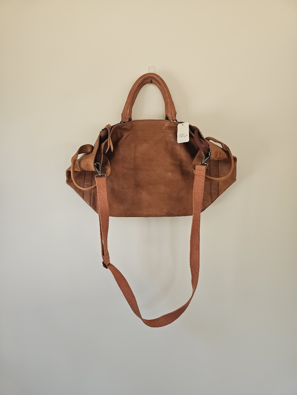 Free People Leslie Leather Tote In Cognac - Picture 4 of 11